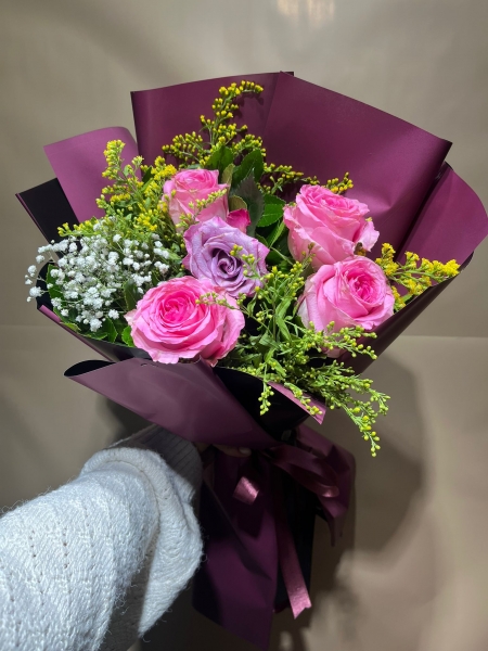 pembe gül buketi